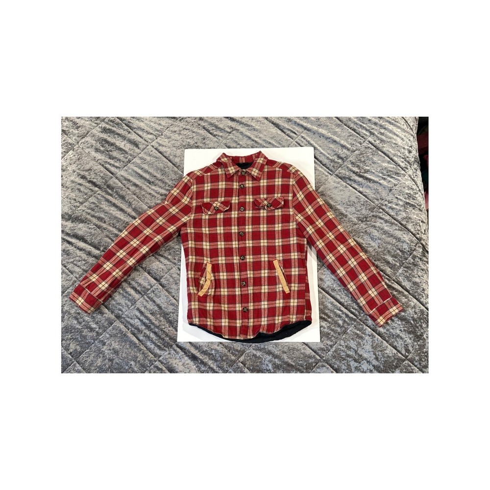 Odin New York at Target Quilted Flannel Shirt Jacket Small Red Plaid EUC